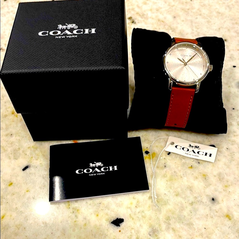 Coach Ladies Stainless Watch with Brown Strap